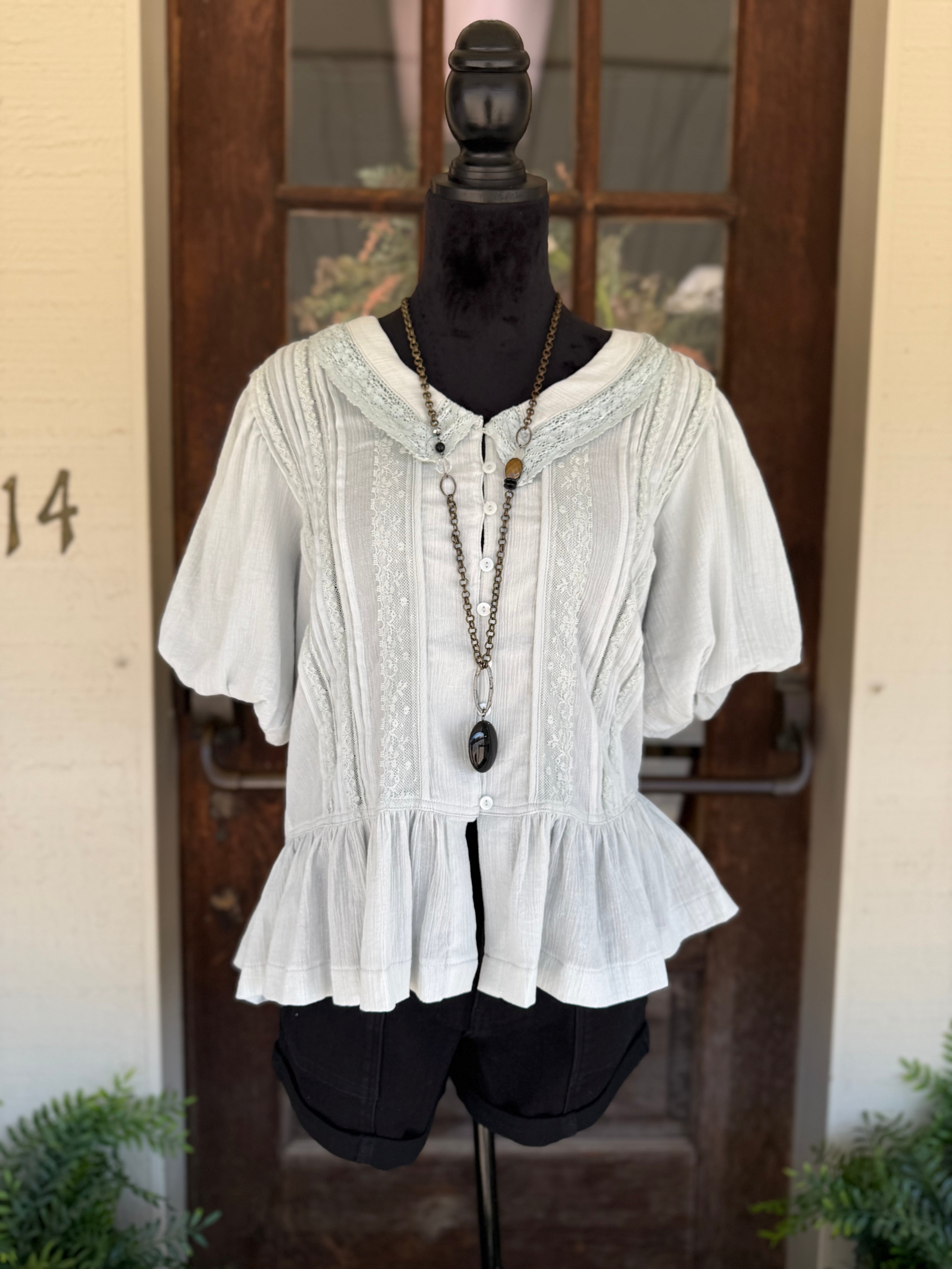 Prairie Sky Peplum Blouse
