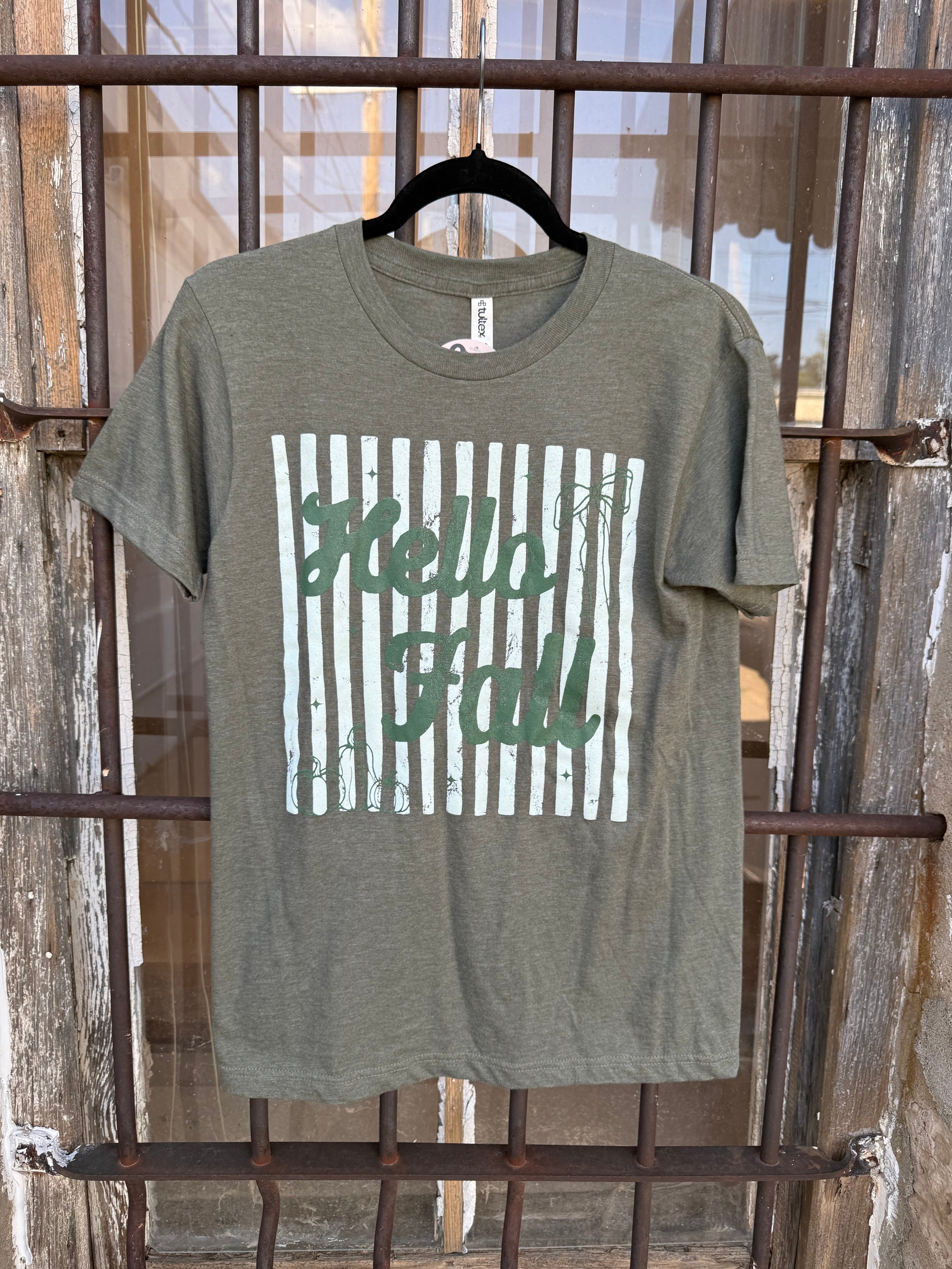 Green Hello Fall Tee