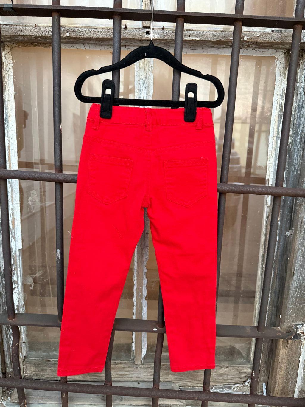 Red Ripped Skinny Jean