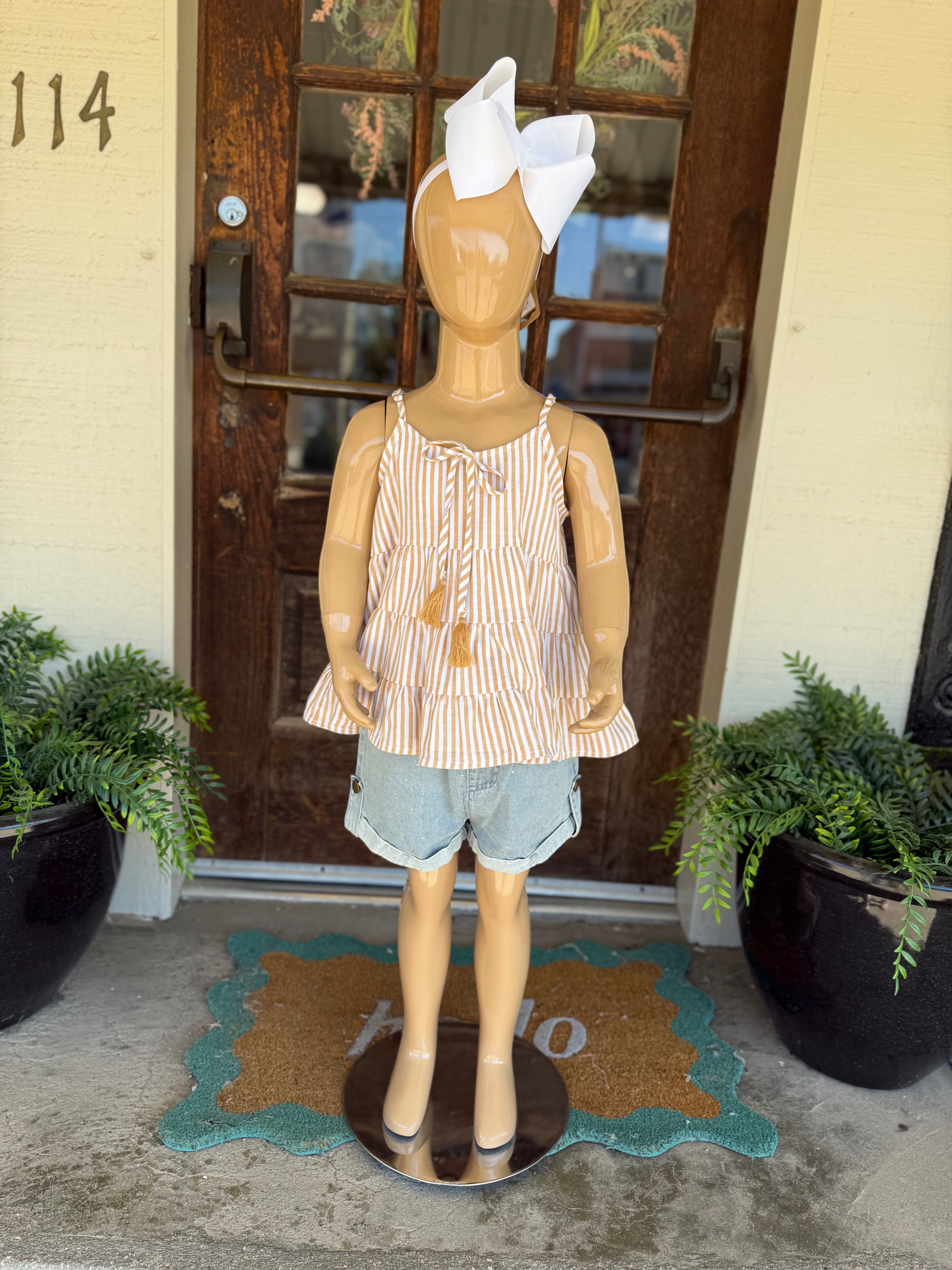Girls Golden Meadow Tassel Tank