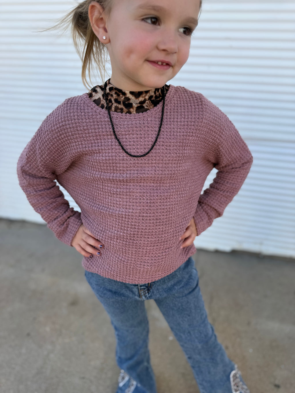 Rosy Days Waffle Tunic