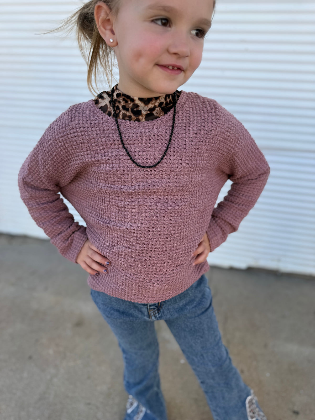 Rosy Days Waffle Tunic