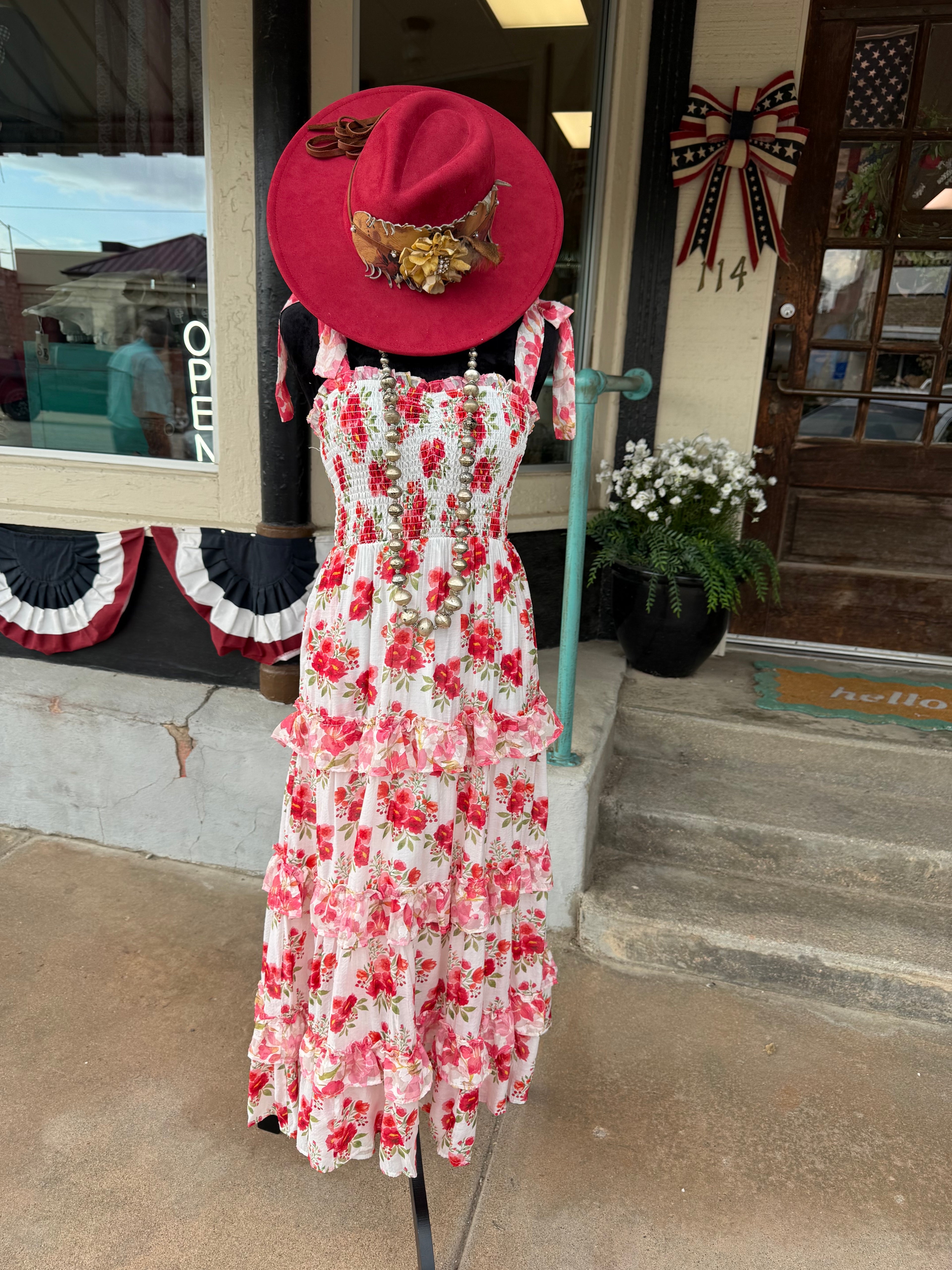 Rose Water Ruffle Dress