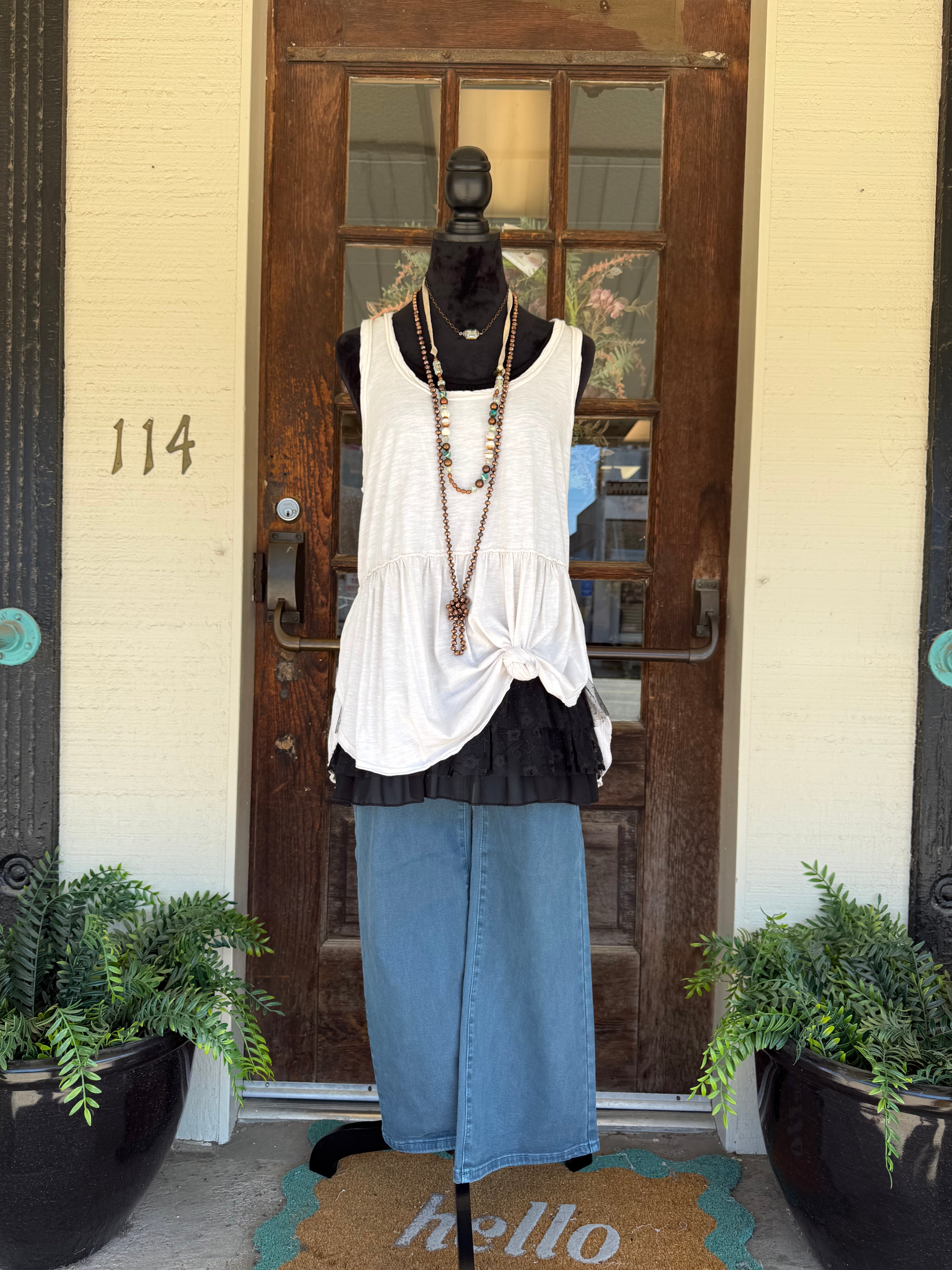 Heatwave Babydoll Tank - Natural
