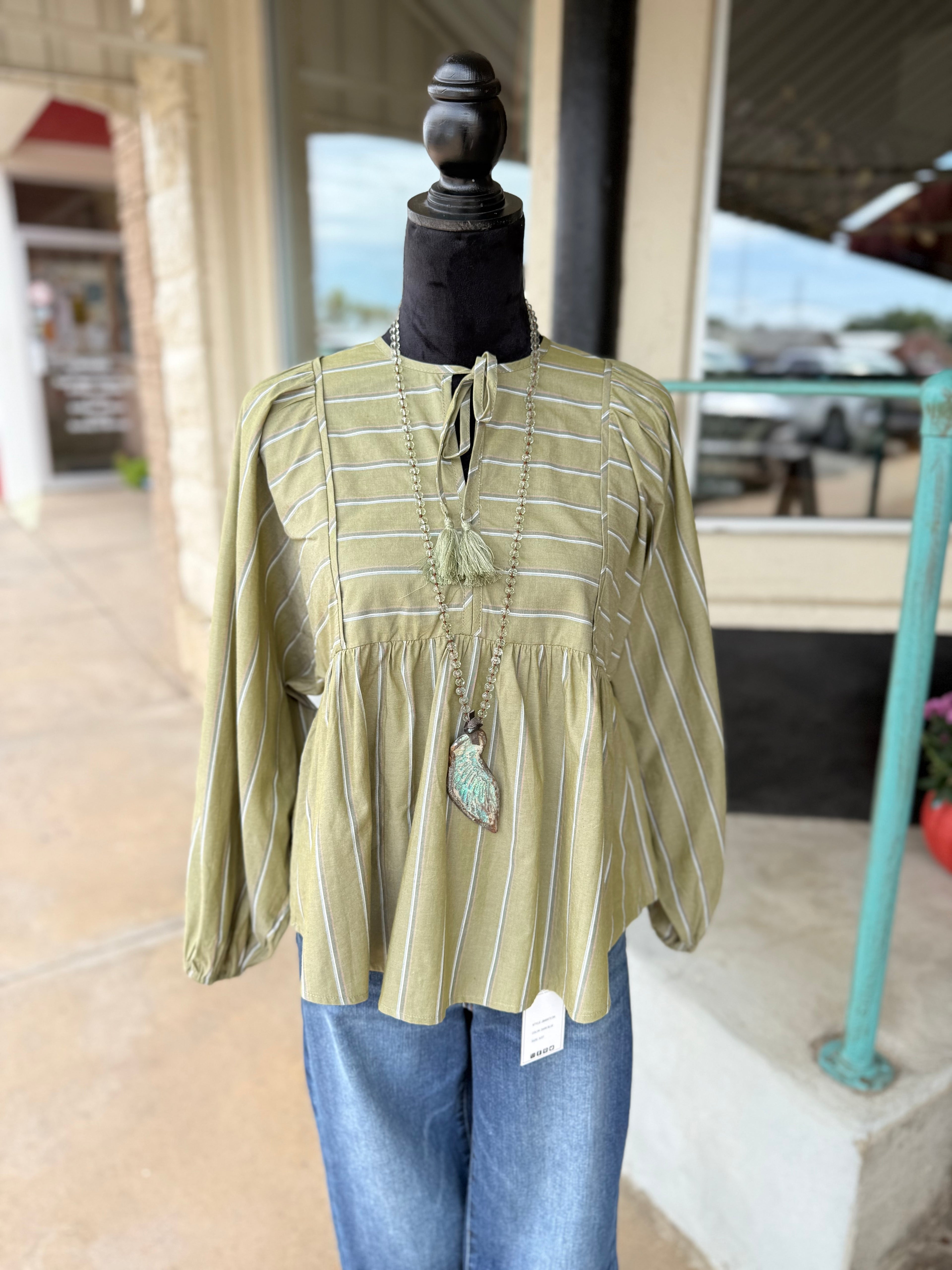 Olive Dune Tassel Top