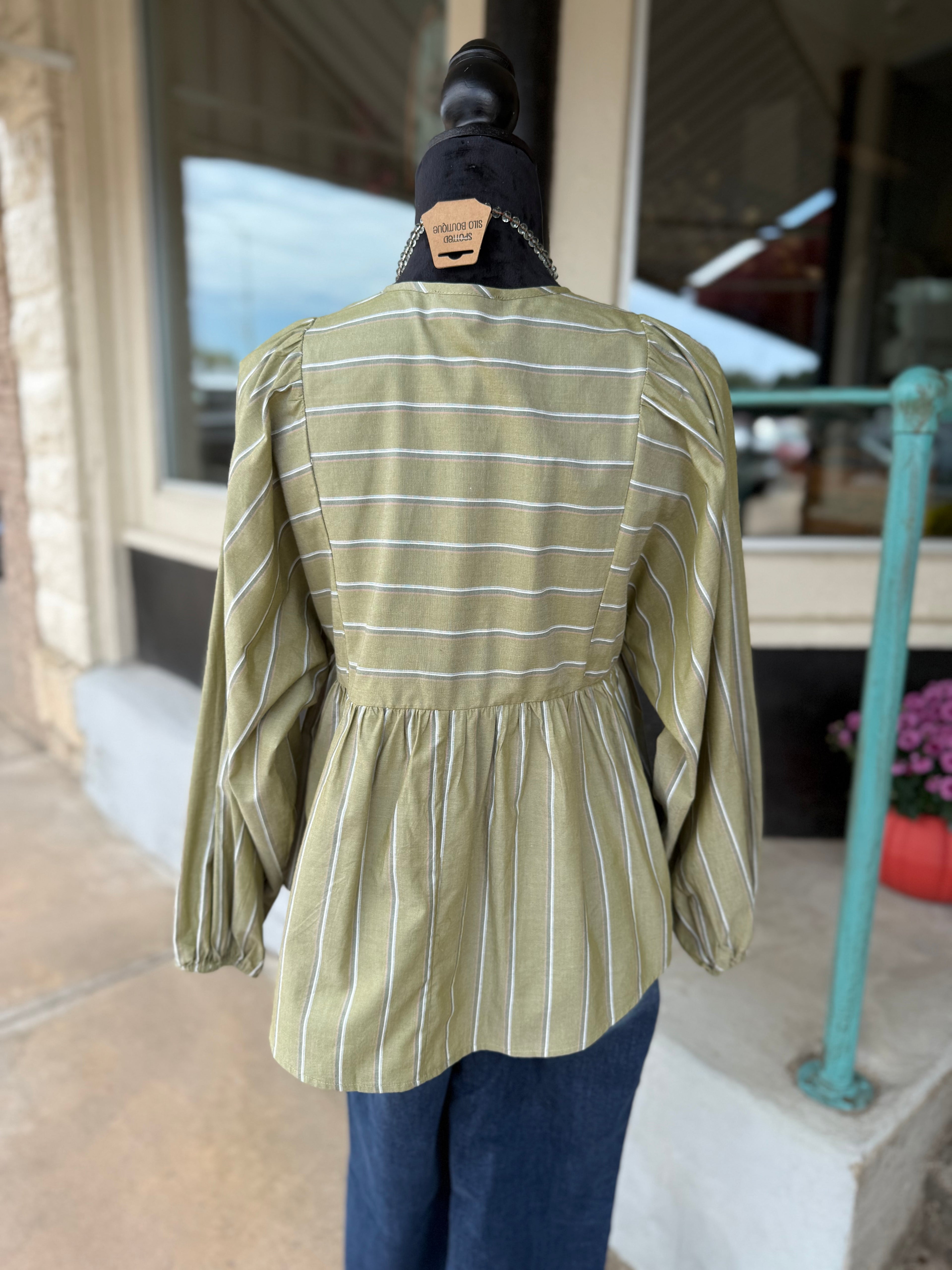 Olive Dune Tassel Top