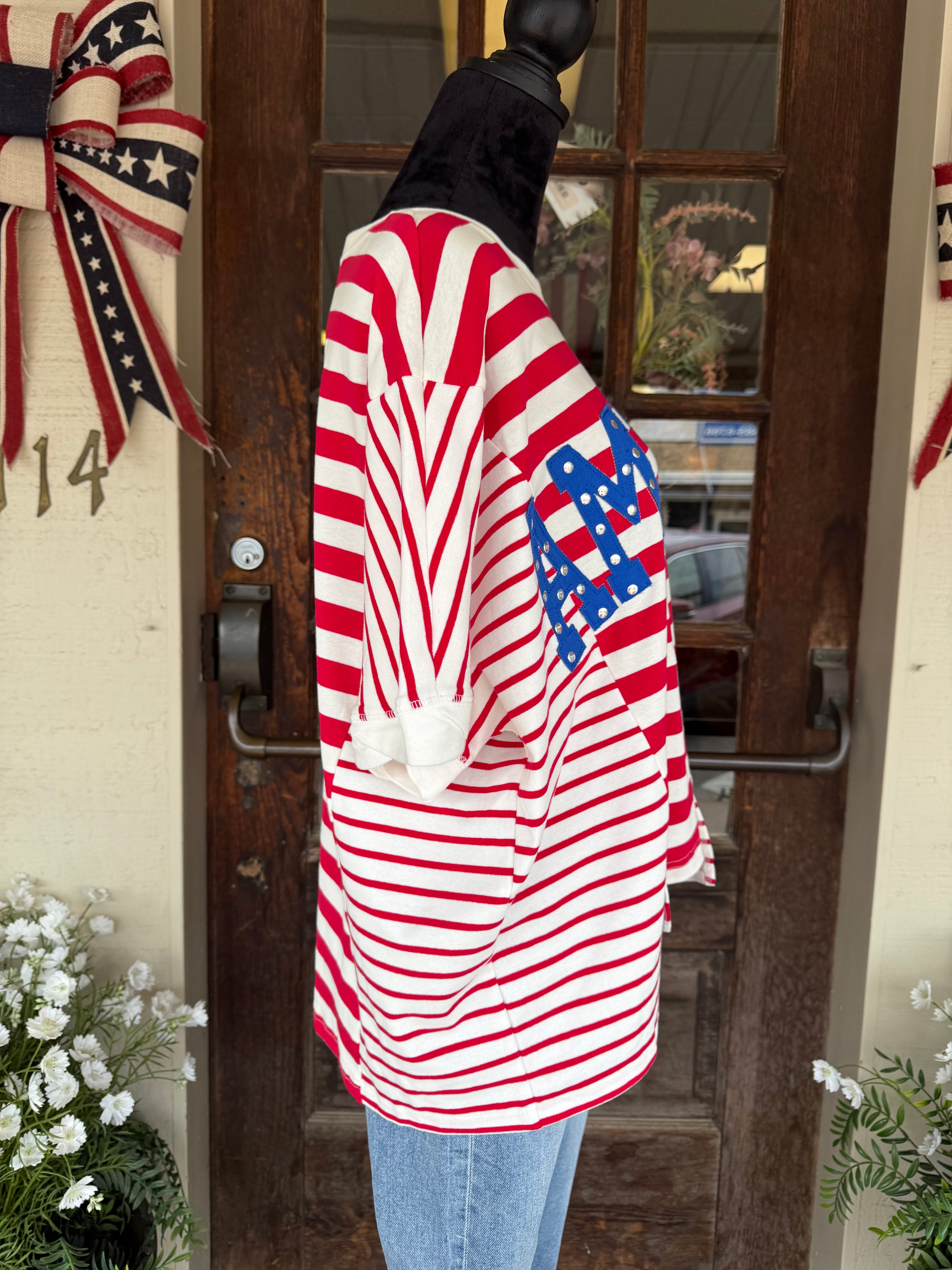 Red Stripe Freedom Top