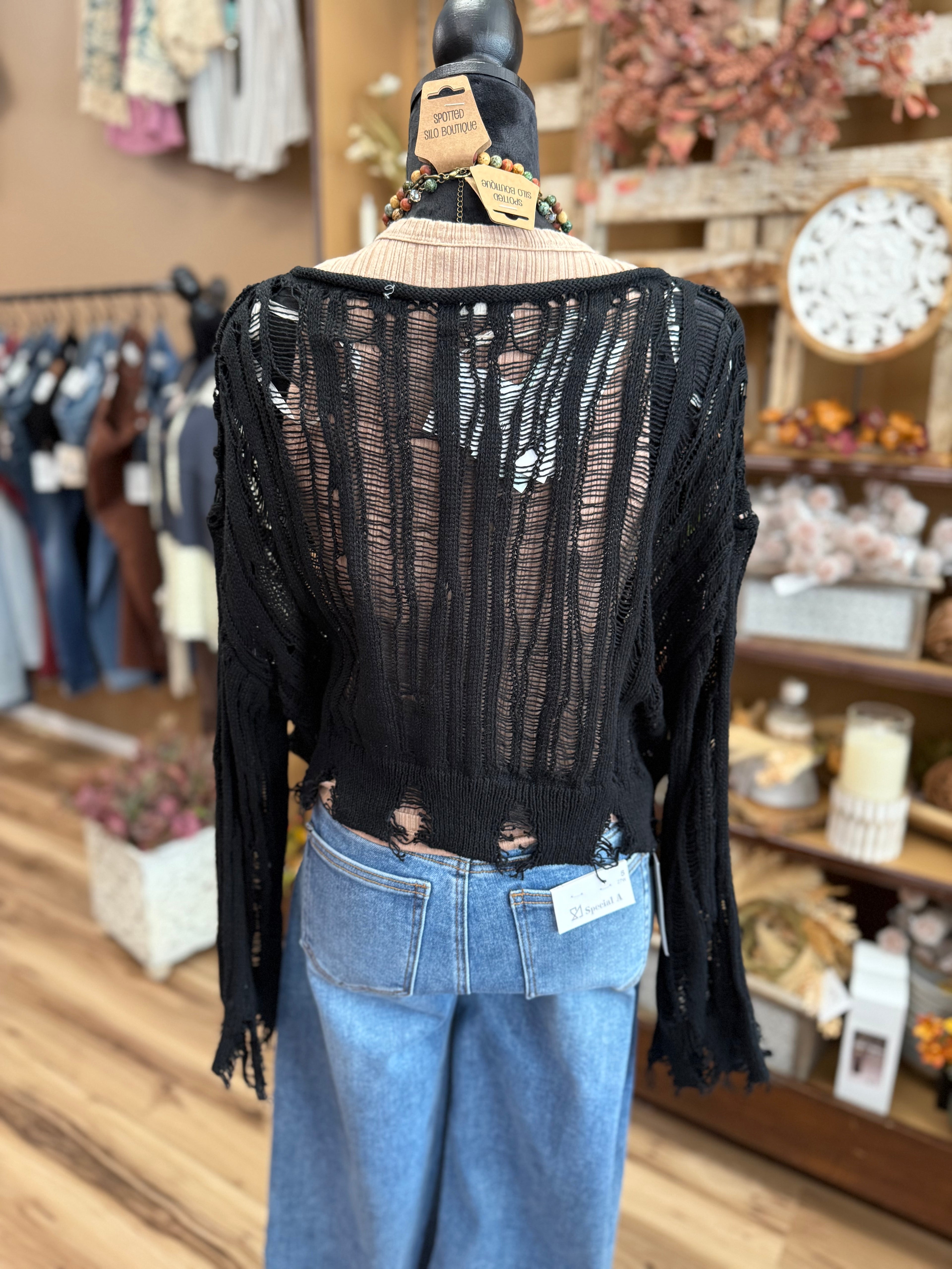 Black Ember Knit Sweater