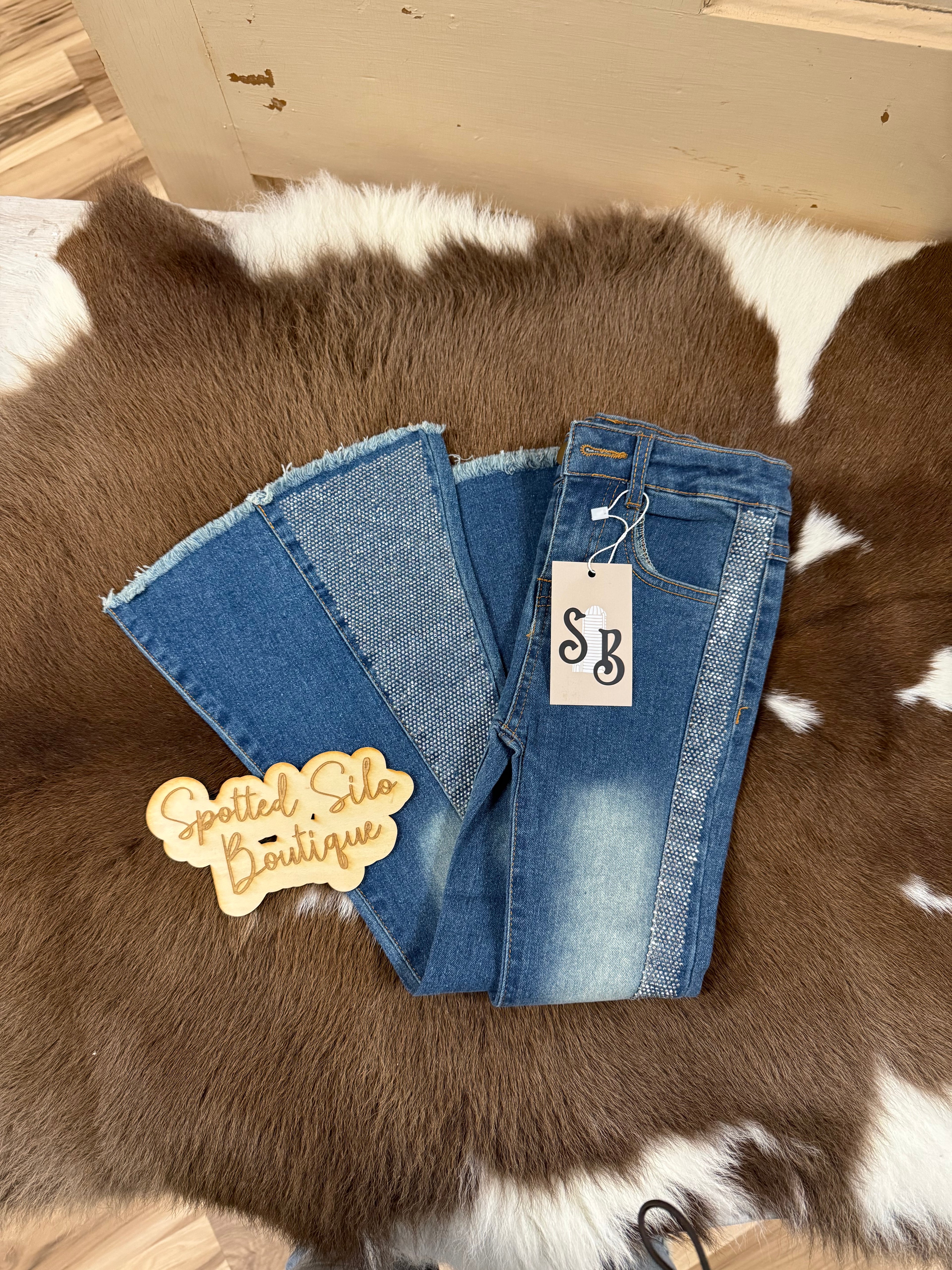 Sequin Flare Jeans