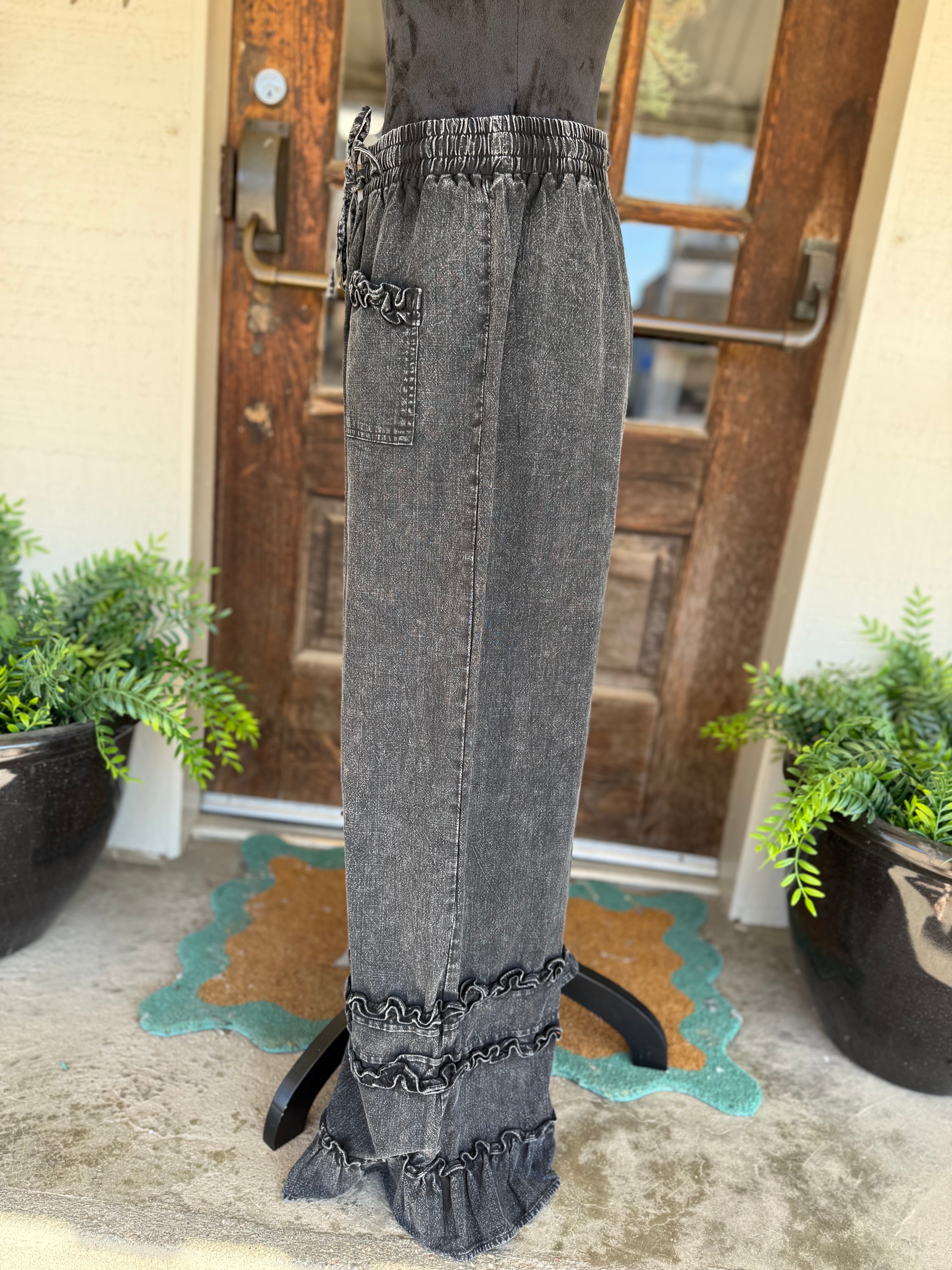 Black Pearl Ruffle Pants