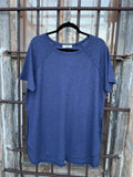 Navy Melage Waffle Top
