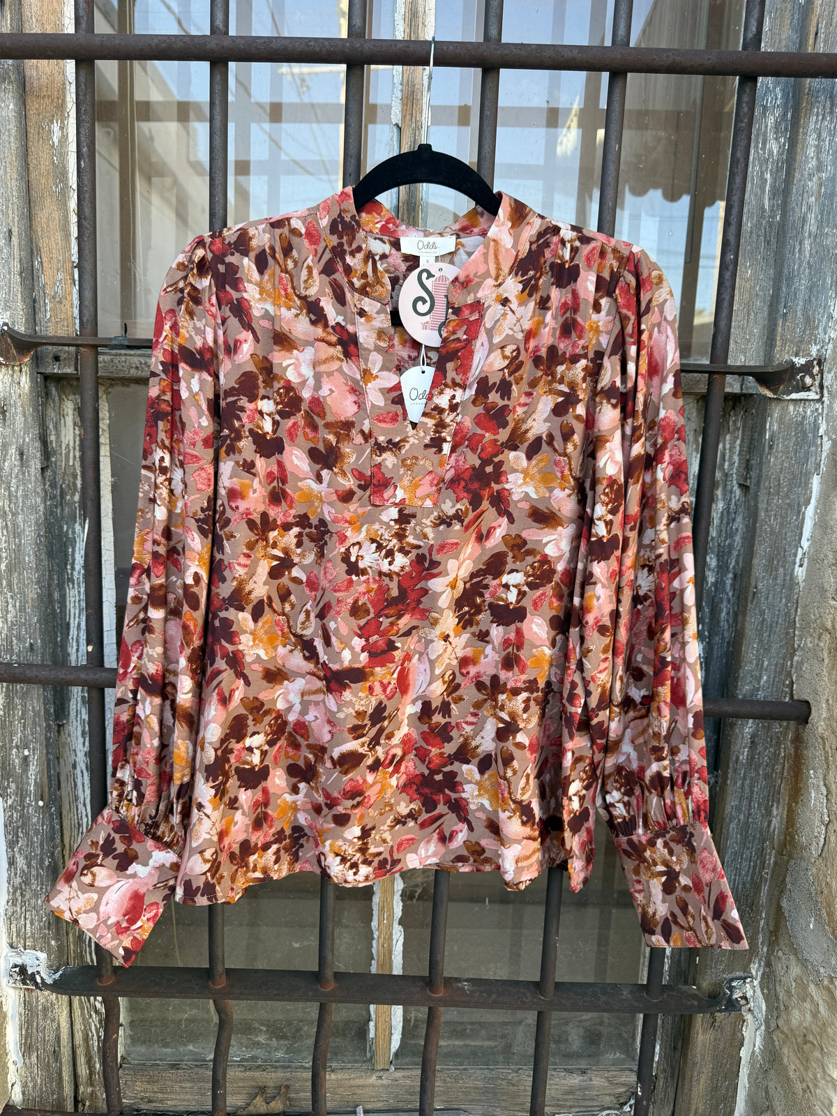 Mauve Meadow Floral Blouse