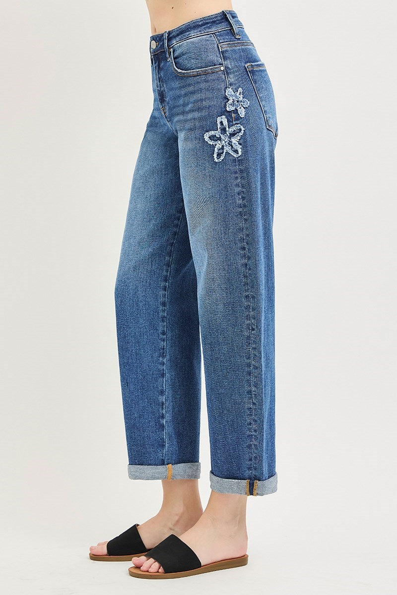 Risen Bloom Barrel Jean