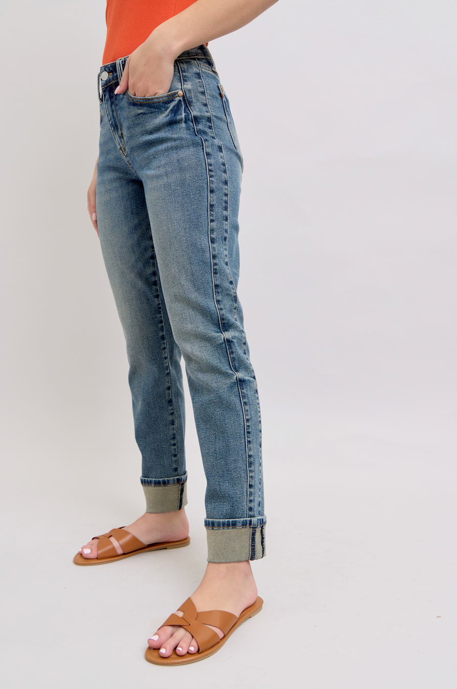 JB Vintage Wash Double Roll Cuff Boyfriend 88946