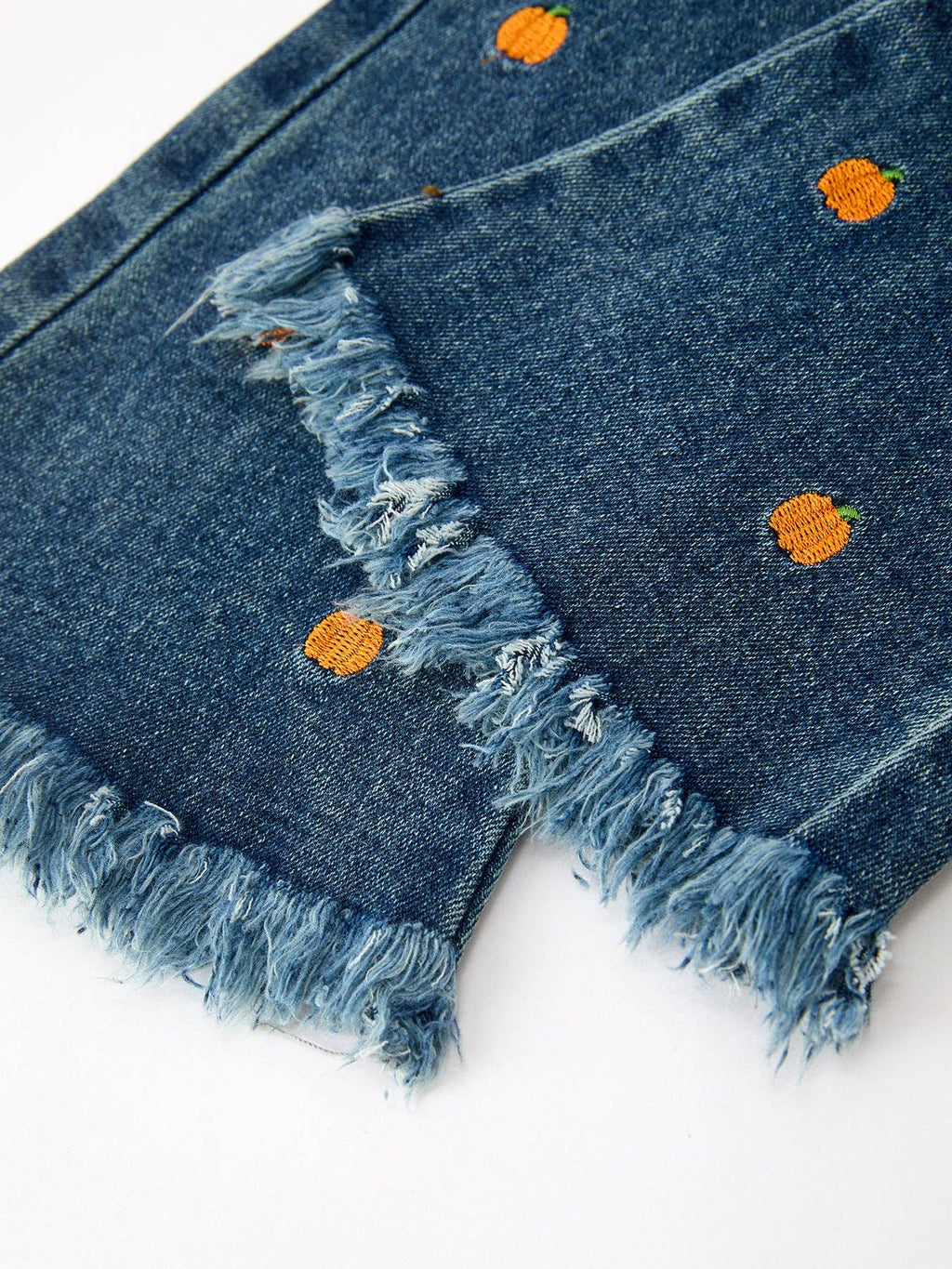 Girls Pumpkin Embroidered Flare Jeans