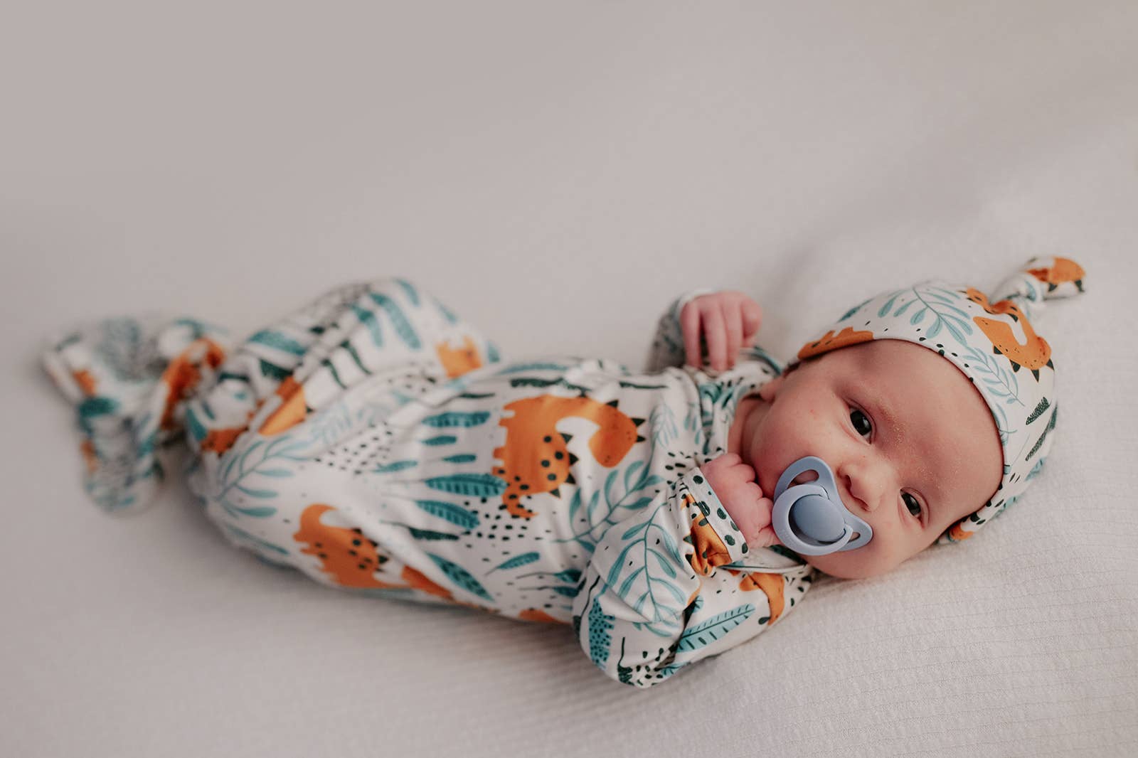 Tiny Roars Newborn Gown & Hat