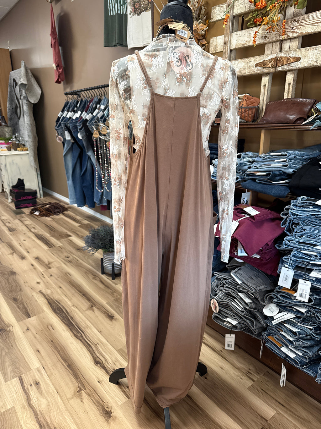 Brown Sugar Mineral Wash Jumpsuit