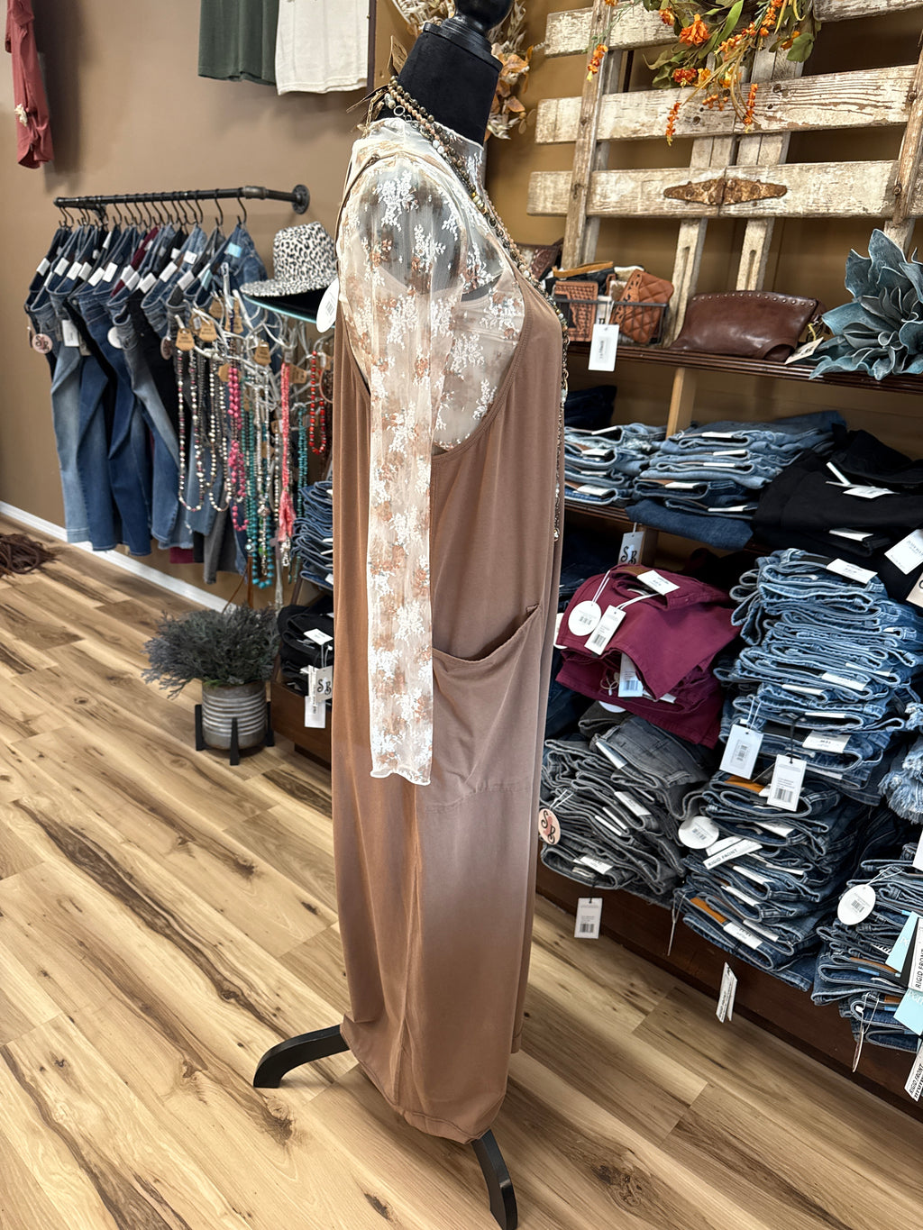 Brown Sugar Mineral Wash Jumpsuit